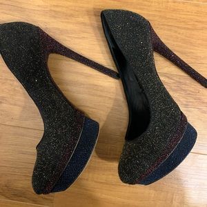 B Brian Atwood Fontanne Sugar Glitter Pumps -Sz 10